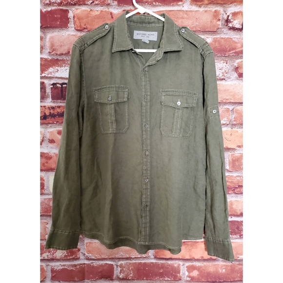 Michael Kors Other - Michael Kors Green Linen Button Up Large